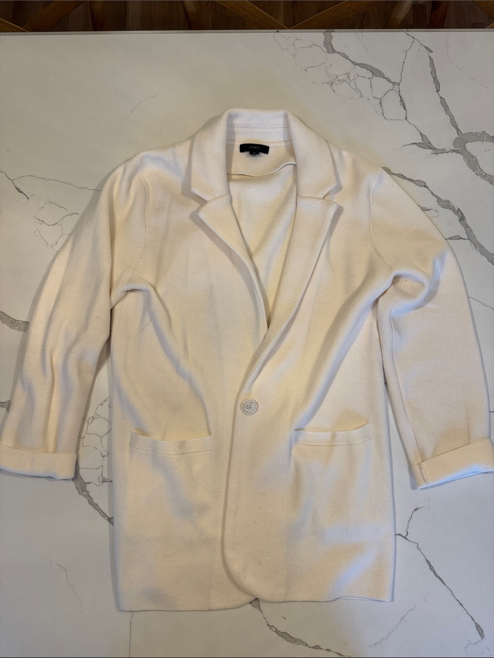 J. Crew Cream Knit Sweater Blazer